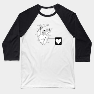 Anatomical Heart Valentine's Baseball T-Shirt